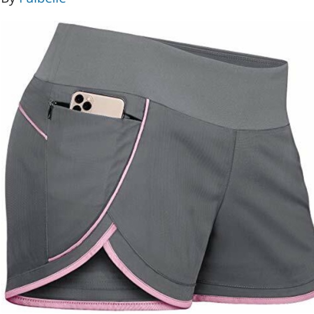 Fulbelle Gray with Pink Running Shorts. Size Medium. EUC